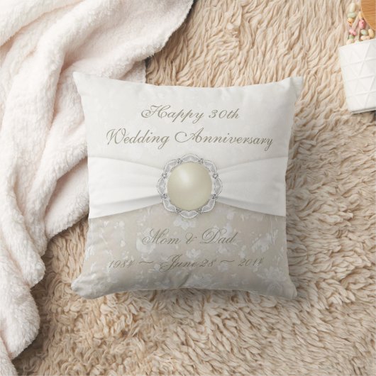 Damask 30th Wedding Jubileum Sierkussen (Deken)
