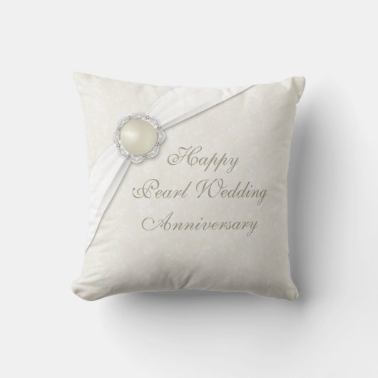 Damask 30th Wedding Jubileum Sierkussen (Voorkant)