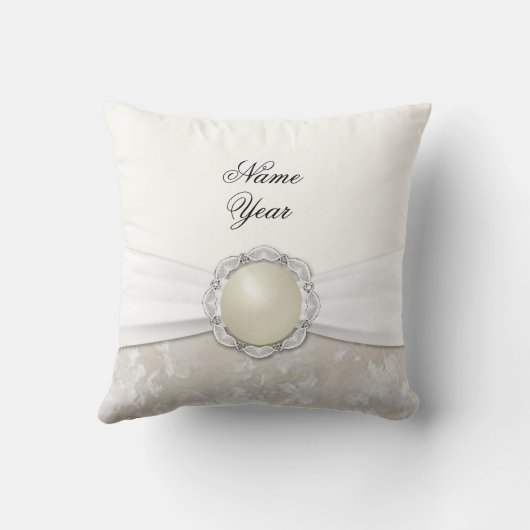 Damask 30th Wedding Jubileum Sierkussen (Achterkant)