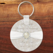 Damask 30th Wedding Jubileum Sleutelhanger (Voorkant)