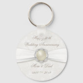 Damask 30th Wedding Jubileum Sleutelhanger (Voorkant)