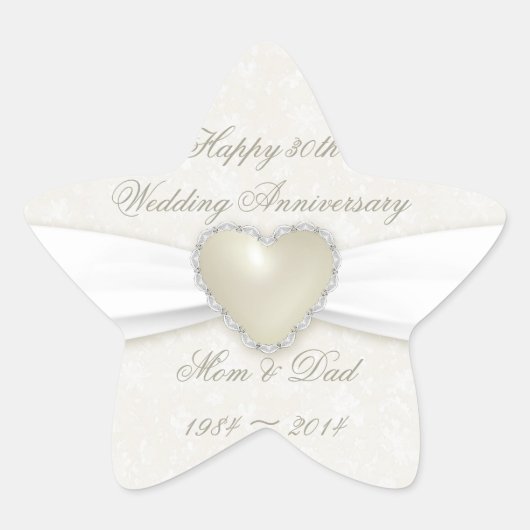 Damask 30th Wedding Jubileum Sticker (Voorkant)