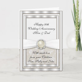 Damask 30th Wedding Jubileum Wenskaart Kaart