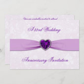 Damask 33e huwelijksjubileum uitnodiging (Voorkant / Achterkant)