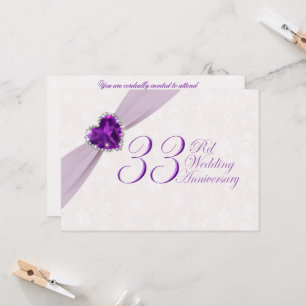 Damask 33e trouwjubileum uitnodiging