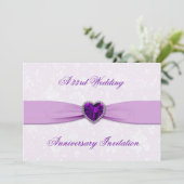 Damask 33e trouwjubileum uitnodiging (Staand voorkant)