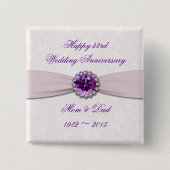 Damask 33rd Wedding Jubileum Button (Voorkant)