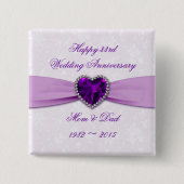 Damask 33rd Wedding Jubileum Button (Voorkant)