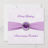 Damask 33rd Wedding Jubileum Invitation Kaart (Voorkant)