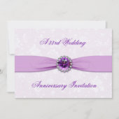 Damask 33rd Wedding Jubileum Invitation Kaart (Voorkant)