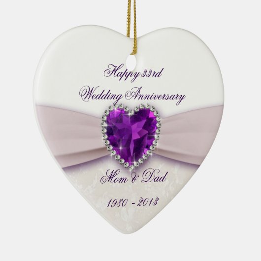 Damask 33rd Wedding Jubileum Ornament (Rechts)