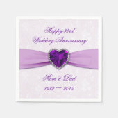 Damask 33rd Wedding Jubileum Paper Napkins Servet (Voorkant)