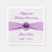 Damask 33rd Wedding Jubileum Paper Napkins Servetten (Voorkant)