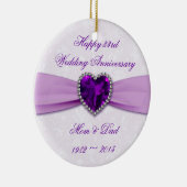 Damask 33rd Wedding Jubileum Round Ornament (Rechts)