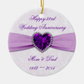 Damask 33rd Wedding Jubileum Round Ornament (Voorkant)