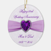 Damask 33rd Wedding Jubileum Round Ornament (Links)