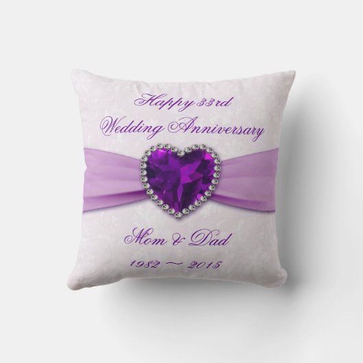 Damask 33rd Wedding Jubileum Sierkussen (Achterkant)