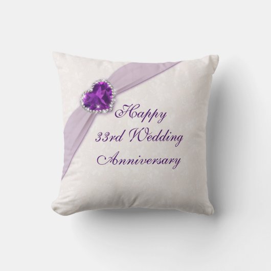 Damask 33rd Wedding Jubileum Sierkussen (Voorkant)