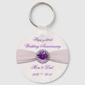 Damask 33rd Wedding Jubileum Sleutelhanger (Voorkant)