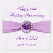 Damask 33rd Wedding Jubileum Sticker (Voorkant)