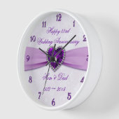 Damask 33rd Wedding Jubileum Wall Clock (Hoek)