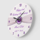 Damask 33rd Wedding Jubileum Wall Clock Grote Klok (Hoek)