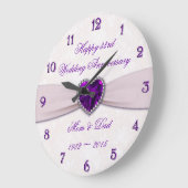 Damask 33rd Wedding Jubileum Wall Clock Grote Klok (Hoek)