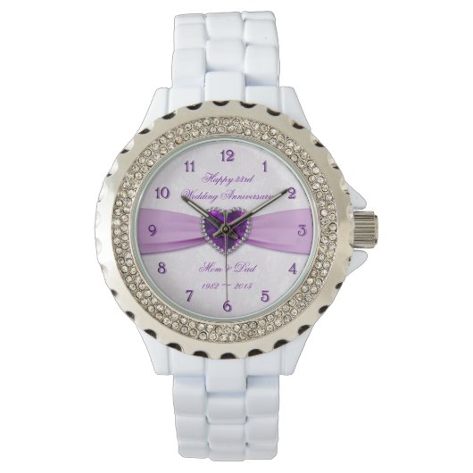 Damask 33rd Wedding Jubileum Watch Horloge (Voorkant)