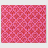 Damask #3 Doe-het-zelf Kleuren Heet Roze Rood Cadeaupapier (Vlak)