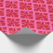 Damask #3 Doe-het-zelf Kleuren Heet Roze Rood Cadeaupapier (Hoek)