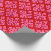 Damask #3 Doe-het-zelf Kleuren Rood Heet Roze Cadeaupapier (Hoek)