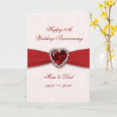 Damask 40e huwelijksjubileum ontwerp kaart (Gele Bloem)