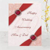 Damask 40th Wedding Jubileum 8.5x11 Kaart (Gele Bloem)