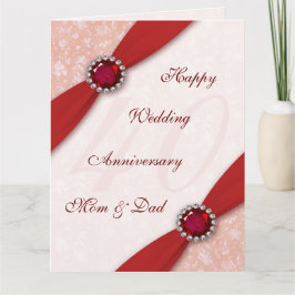 Damask 40th Wedding Jubileum 8.5x11 Kaart