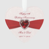 Damask 40th Wedding Jubileum AcrylOrnament Ornament (voorkant)