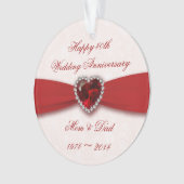 Damask 40th Wedding Jubileum AcrylOrnament Ornament (voorkant)