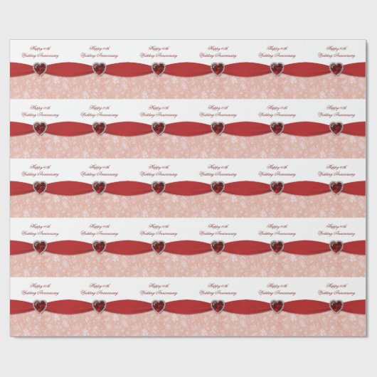 Damask 40th Wedding Jubileum Design Cadeaupapier (Vlak)