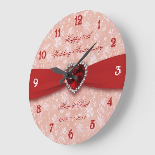 Damask 40th Wedding Jubileum Design Grote Klok (Hoek)