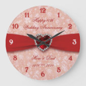 Damask 40th Wedding Jubileum Design Grote Klok (Voorkant)