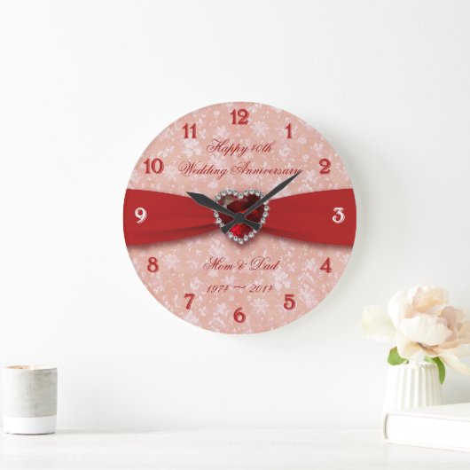 Damask 40th Wedding Jubileum Design Grote Klok (Huis)