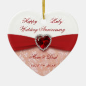 Damask 40th Wedding Jubileum Design Keramisch Ornament (Voorkant)