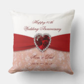 Damask 40th Wedding Jubileum Design Kussen (Voorkant)