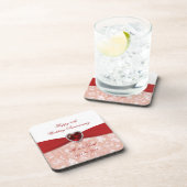 Damask 40th Wedding Jubileum Design Onderzetter (Rechterzijde)