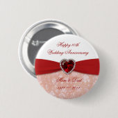 Damask 40th Wedding Jubileum Design Ronde Button 5,7 Cm (Voorkant /achterkant)