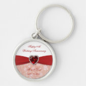 Damask 40th Wedding Jubileum Design Sleutelhanger (Voorkant)