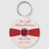 Damask 40th Wedding Jubileum Design Sleutelhanger (Voorkant)