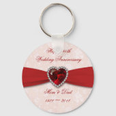 Damask 40th Wedding Jubileum Design Sleutelhanger (Voorkant)