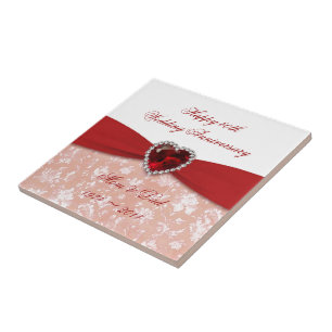 Damask 40th Wedding Jubileum Design Tegeltje