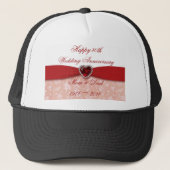 Damask 40th Wedding Jubileum Design Trucker Pet (Voorkant)