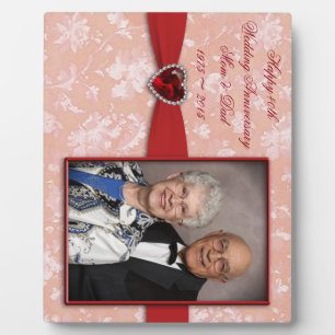Damask 40th Wedding Jubileum Foto Plaque Fotoplaat
